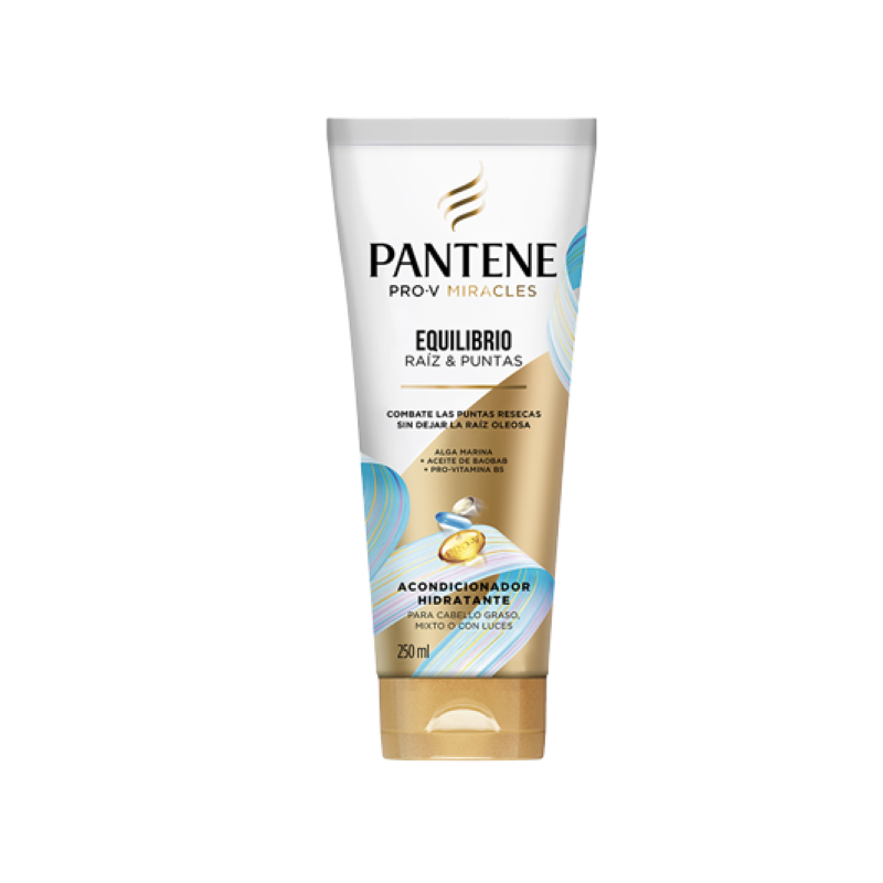 Acondicionador hidratante Pantene Pro-V Miracles Equilibrio Raíz & Puntas.