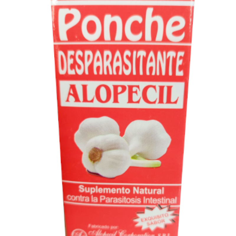 Suplemento natural antiparasitario llamado Punch Alopecil.