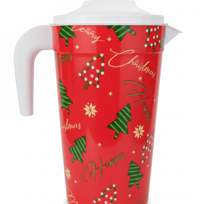 Jarron plastico estilo navideño