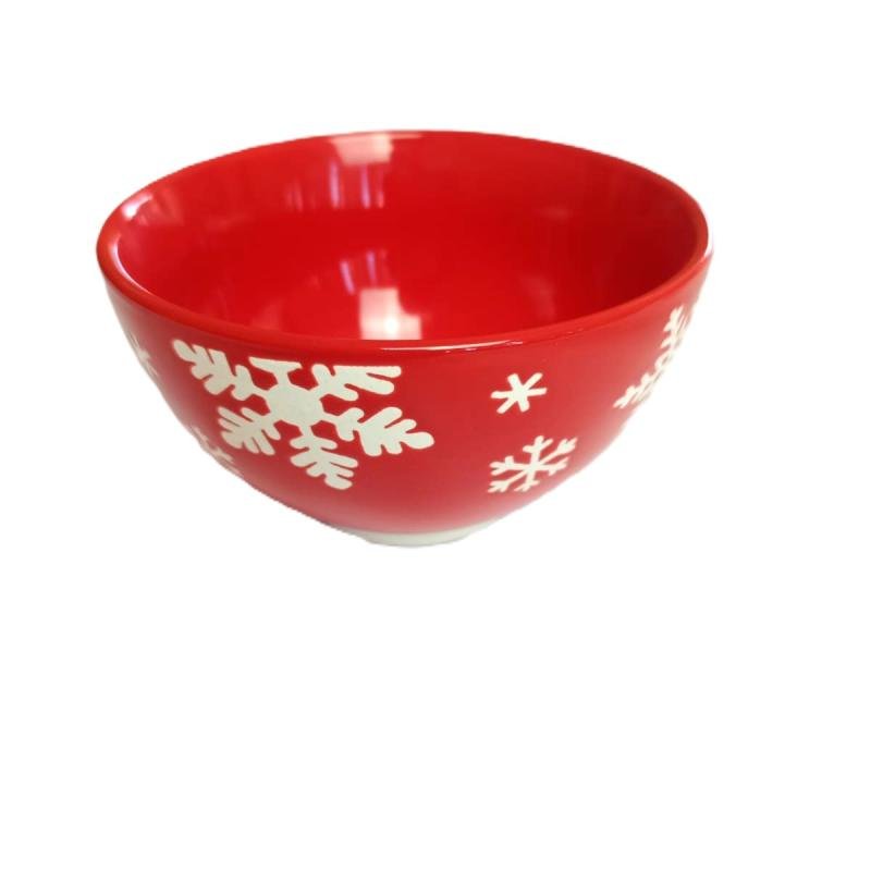 Cuenco para cereales rojo estilo navideño