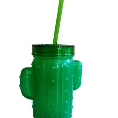 Vaso plastico con forma de cactus